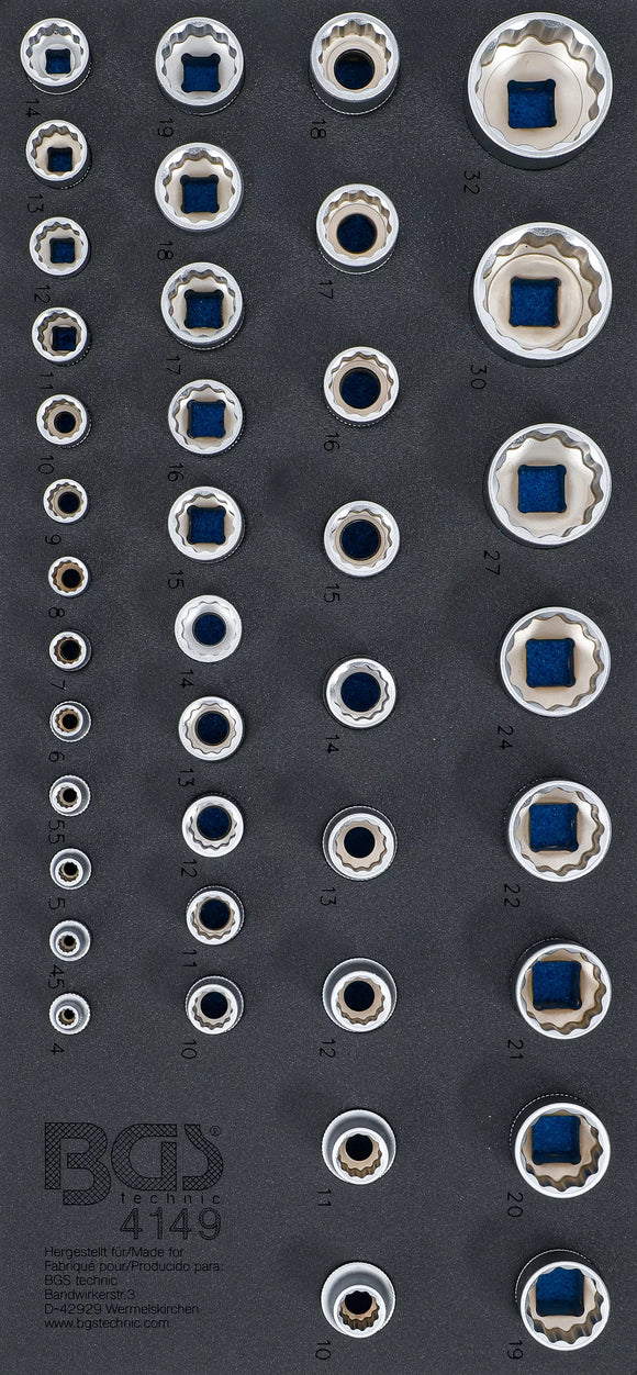 Verkstadsvagninlägg 1/3: Hylsor tolvkant | 6,3 mm (1/4