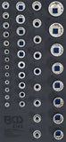 Verkstadsvagninlägg 1/3: Hylsor tolvkant | 6,3 mm (1/4"), 10 mm (3/8"), 12,5 mm (1/2") | 40 delar. BGS 4149