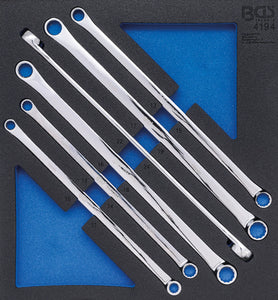 Verkstadsvagnsinlägg 2/3: dubbel-ringnyckel-sats | extra lång | 10 x 11 - 22 x 24 mm | 6 delar. BGS 4194