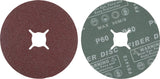 Set med fiber-slipskivor | kornstorlek 60 | aluminiumoxid | 10 delar. BGS 42027
