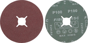 Set med fiber-slipskivor | kornstorlek 100 | aluminiumoxid | 10 delar. BGS 42028