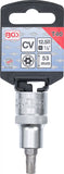 Bit-Insats | 12,5 mm (1/2") | T-Profil (för Torx) med borning T40. BGS 4326