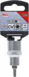 Bit-Insats | 12,5 mm (1/2") | T-Profil (för Torx) T25. BGS 4370