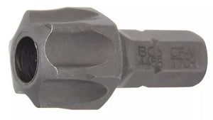 Bit | Längd 30 mm | Yttre sexkant 8 mm (5/16") | T-Profil (för Torx) med borrning T70. BGS 4458