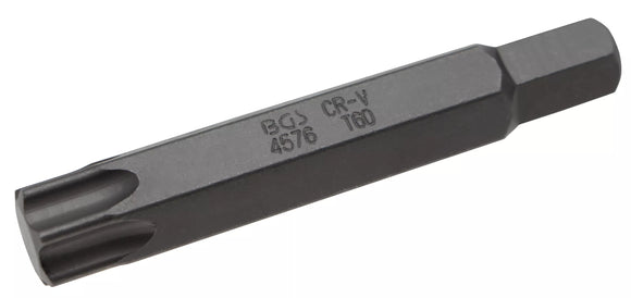 Bit | Längd 75 mm | Yttre sexkant 10 mm | T-Profil (för Torx) T60. BGS 4576