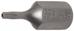 Bit | Längd 30 mm | Yttre sexkant 10 mm (3/8") | T-Profil (för Torx) med borrning T10. BGS 4610