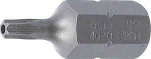 Bit | Längd 30 mm | Yttre sexkant 10 mm (3/8") | T-Profil (för Torx) med borrning T20. BGS 4620