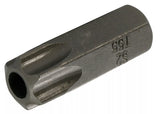 Bit | Längd 30 mm | Yttre sexkant 10 mm (3/8") | T-Profil (för Torx) med borrning T55. BGS 4655