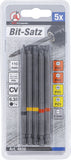 Bit-sats | Yttre sexkant 6,3 mm (1/4") | Krysspår PH, krysspår PZ, spår | Längd 110 mm | 5 delar. BGS Diy 4832
