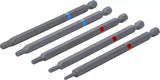 Bit-sats | Yttre sexkant 6,3 mm (1/4") | Inre sexkant, T-Profil (för Torx) | Längd 110 mm | 5 delar. BGS Diy 4836