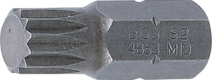 Bit | Längd 30 mm | Yttre sexkant 10 mm (3/8") | Inre mångtandad (för XZN) M10. BGS 4853