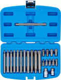 Bit-sats | Yttre sexkant 10 mm (3/8") | Kil-profil (för Ribe) | 22 delar. BGS 5013