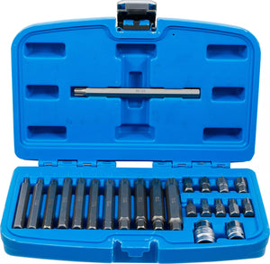 Bit-sats | Yttre sexkant 10 mm (3/8") | Kil-profil (för Ribe) | 22 delar. BGS 5013