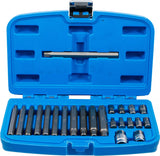 Bit-sats | Yttre sexkant 10 mm (3/8") | Kil-profil (för Ribe) | 22 delar. BGS 5013