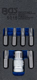 Skruvmejsel-Bit-sats | Yttre sexkant 10 mm (3/8") | T-Profil (för Torx) | 7 delar. BGS 5016