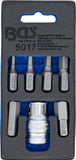 Skruvmejsel-Bit-sats | Yttre sexkant 10 mm (3/8") | Inre sexkant | 7 delar. BGS 5017