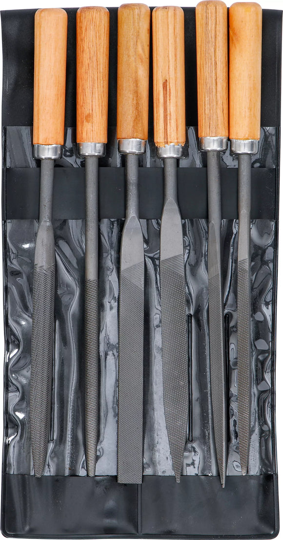 Nyckelfil-sats | Träfil | 100 mm | 6 delar. BGS Diy 50201