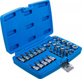 Bit- och hylsnyckelsats | 10 mm (3/8 tum) | T-profil (för Torx) | 34 delar. BGS 5021