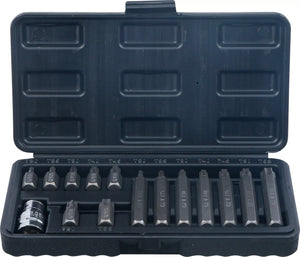 Bit-sats | Yttre sexkant 10 mm (3/8") | T-Profil (för Torx) | 15 delar. BGS Diy 5040