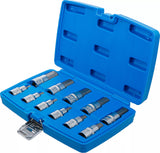 Bit-Insats-sats | 12,5 mm (1/2") | Inre sexkant 7/32" - 13/16" | Tumsstorlekar | 12 delar. BGS 5053
