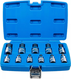 Bit-Insats-sats | 12,5 mm (1/2") | Inre sexkant 7/32" - 13/16" | Tumsstorlekar | 12 delar. BGS 5053