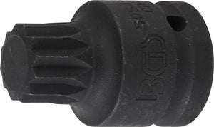 Kraft-Bit-Insats | Längd 55 mm | 20 mm (3/4") | Inre mångtandad (för XZN) M24. BGS 5054-M24