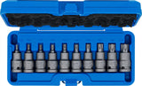 Kraft-Bit-Insats-sats | 12,5 mm (1/2") | T-Profil (för Torx) T20 - T70 | 10 delar. BGS 5097