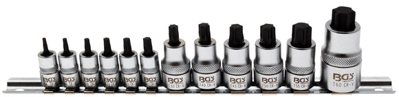 Bit-Insats-sats | extra kort | T-Profil (för Torx) T8 - T60 | 12 delar. BGS 5098