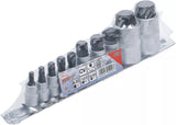 Bit-Insats-sats | extra kort | Inre sexkant 4 - 19 mm | 10 delar. BGS 5099