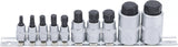 Bit-Insats-sats | extra kort | Inre sexkant 4 - 19 mm | 10 delar. BGS 5099
