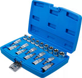 Bit-Insats-/Hylsa-sats | 12,5 mm (1/2") | E-Profil / T-Profil (för Torx) | 19 delar. BGS 5100