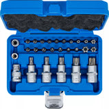 Bit- och Bit-Insats-sats | 12,5 mm (1/2") | T-Profil (för Torx) | 27 delar. BGS 5101