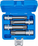 Bit-Insats-sats | 12,5 mm (1/2") | T-Profil (för Torx) med borrning | 4 delar. BGS 5103
