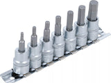 Bit-Insats-sats | 10 mm (3/8") | Inre sexkant 1/8" - 3/8" | Tumsstorlekar | 7 delar. BGS 5104
