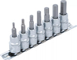 Bit-Insats-sats | 10 mm (3/8") | Inre sexkant 3 - 10 mm | 7 delar. BGS 5107