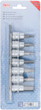 Bit-Insats-sats | 10 mm (3/8") | Inre sexkant 3 - 10 mm | 7 delar. BGS 5107