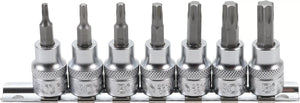 Bit-Insats-sats | 10 mm (3/8") | T-Profil (för Torx) T15 - T50 | 7 delar. BGS 5108