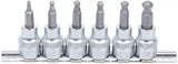 Bit-Insats-sats | 10 mm (3/8") | Inre sexkant med kulhuvud 3 - 8 mm | 6 delar. BGS 5109