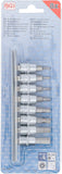 Bit-Insats-sats | inre fyrkant 6,3 mm (1/4") | Inre sexkant med 2 - 7 mm hål | 8 delar. BGS 5156
