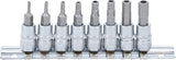 Bit-Insats-sats | inre fyrkant 6,3 mm (1/4") | Inre sexkant med 2 - 7 mm hål | 8 delar. BGS 5156
