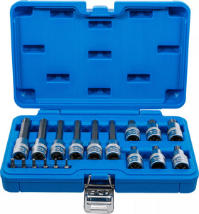 Bit-Insats-sats | 6,3 mm (1/4") / 12,5 mm (1/2") | T-Profil (för Torx) | 18 delar. BGS 5173