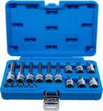 Bit-Insats-sats | 6,3 mm (1/4") / 12,5 mm (1/2") | T-Profil (för Torx) | 18 delar. BGS 5173