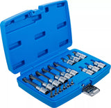 Bit-Insats-sats | 6,3 mm (1/4") / 12,5 mm (1/2") | T-Profil (för Torx) med borrning | 18 delar. BGS 5174