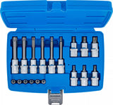 Bit-Insats-sats | 6,3 mm (1/4") / 12,5 mm (1/2") | T-Profil (för Torx) med borrning | 18 delar. BGS 5174