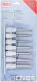 Bit-Insats-sats | 12,5 mm (1/2") | Inre mångtandad (för XZN) M5 - M14 | 7 delar. BGS 5175