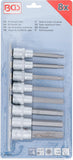 Bit-Insats-sats | 12,5 mm (1/2") | Inre sexkant 5 - 13 mm | 8 delar. BGS 5176