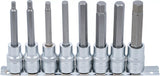 Bit-Insats-sats | 12,5 mm (1/2") | Inre sexkant 5 - 13 mm | 8 delar. BGS 5176