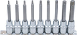 Bit-Insats-sats | 12,5 mm (1/2") | T-Profil (för Torx) | 9 delar. BGS 5177