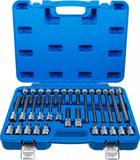 Bit-Insats-sats | 12,5 mm (1/2") | T-Profil (för Torx) | 32 delar. BGS 5182