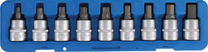Bit-Insats-sats | 20 mm (3/4") | Inre sexkant, T-Profil (för Torx) | 9 delar. BGS 5189